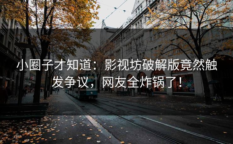 小圈子才知道：影视坊破解版竟然触发争议，网友全炸锅了！