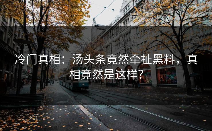 冷门真相：汤头条竟然牵扯黑料，真相竟然是这样？