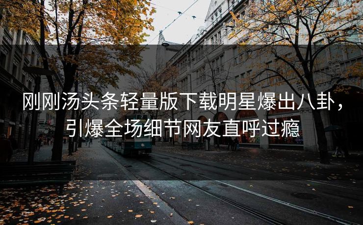 刚刚汤头条轻量版下载明星爆出八卦，引爆全场细节网友直呼过瘾
