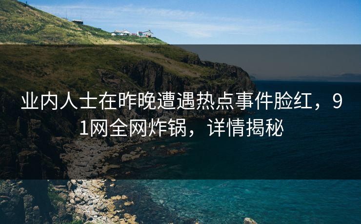 业内人士在昨晚遭遇热点事件脸红，91网全网炸锅，详情揭秘