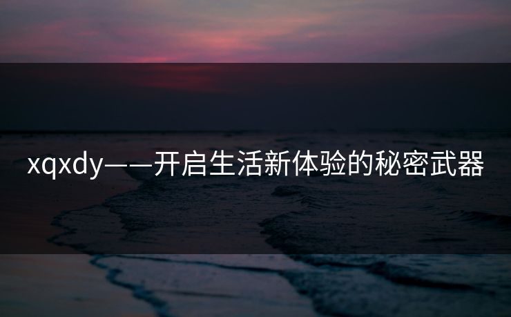 xqxdy——开启生活新体验的秘密武器