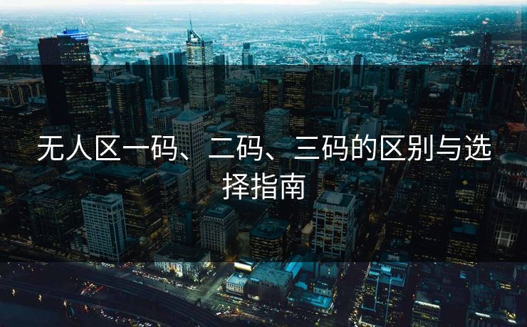 无人区一码、二码、三码的区别与选择指南