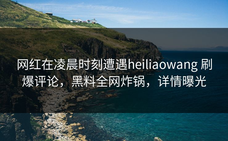 网红在凌晨时刻遭遇heiliaowang 刷爆评论，黑料全网炸锅，详情曝光